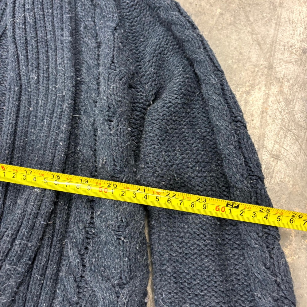 Sonoma Life Style Womens Navy Blue Cable Knit Shawl Collar Open Cardigan Size M - Picture 6 of 7